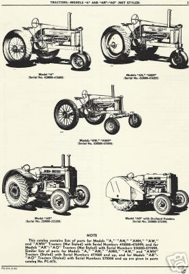 John deere models a-ar-ao-not-styled parts catalog