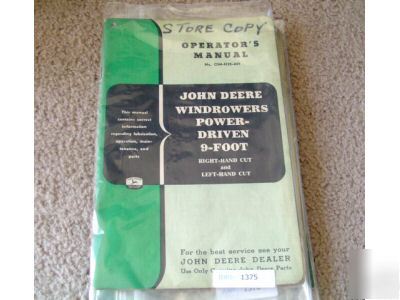 John deere power driven 9 ft windrower ops manual