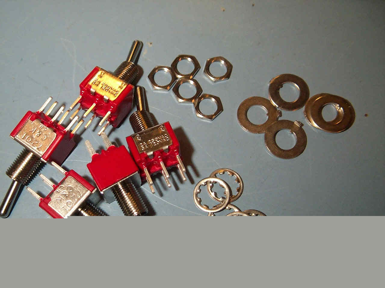 New 10 electric toggle switches & hardware dpdt c&k
