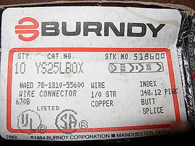 New lot of 4X boxes burndy wire connectors, in boxes