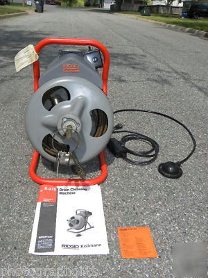 Ridgid kollmann drain pipe cleaning machine sewer snake