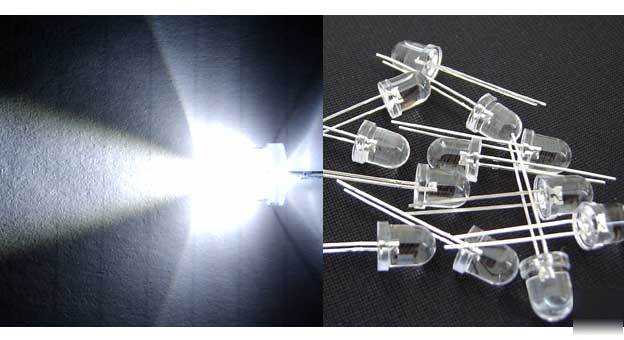 10 sets 8MM white 12V ready 9000MCD led leds