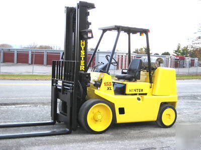 2004' hyster 15,000# forklift, lp gas, fork positioners