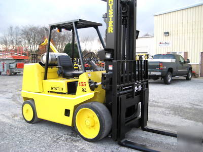 2004' hyster 15,000# forklift, lp gas, fork positioners