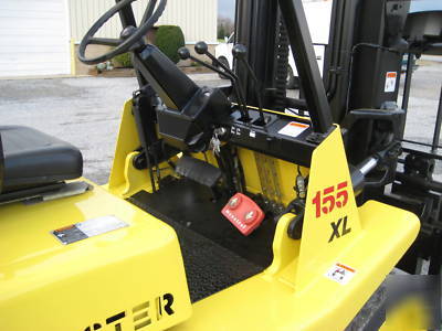 2004' hyster 15,000# forklift, lp gas, fork positioners