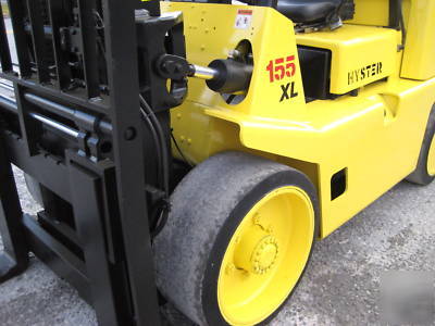 2004' hyster 15,000# forklift, lp gas, fork positioners