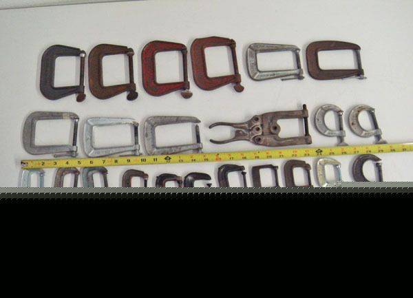 Big lot of 33 c clamps & 1 knu-vise p-800 no 