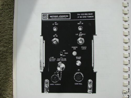 Wj-tn-122 tuners. watkins-johnson. manuals