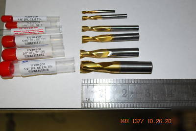 Carbide end mills 1/8,3/16,1/4,5/16,3/8,1/2