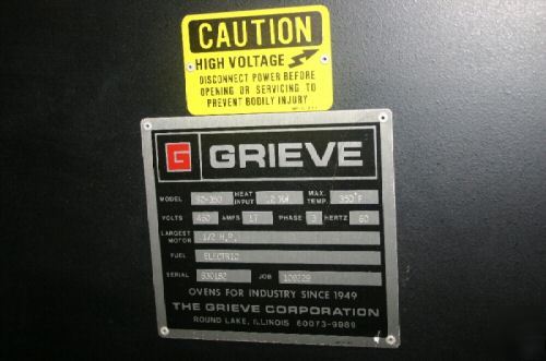 Grieve model sc-350 elec oven 68