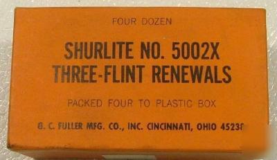 New 4 dozen shurlite 5002X three-flint lighter re als nos