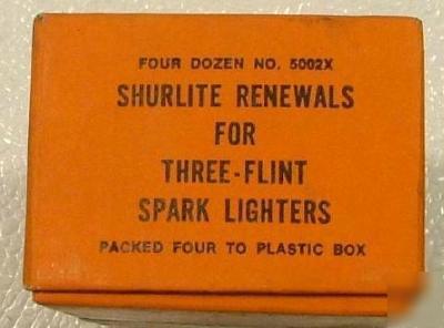 New 4 dozen shurlite 5002X three-flint lighter re als nos