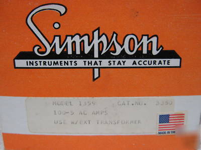  simpson model 1359 ac amp meter 5-100 amps 03350