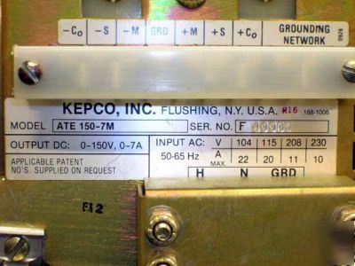 Kepco power supplies ate 100-10M & ATE150-7M