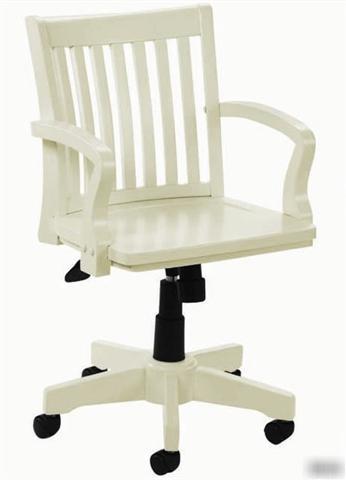 New cottage white wood mission bankers style desk chair