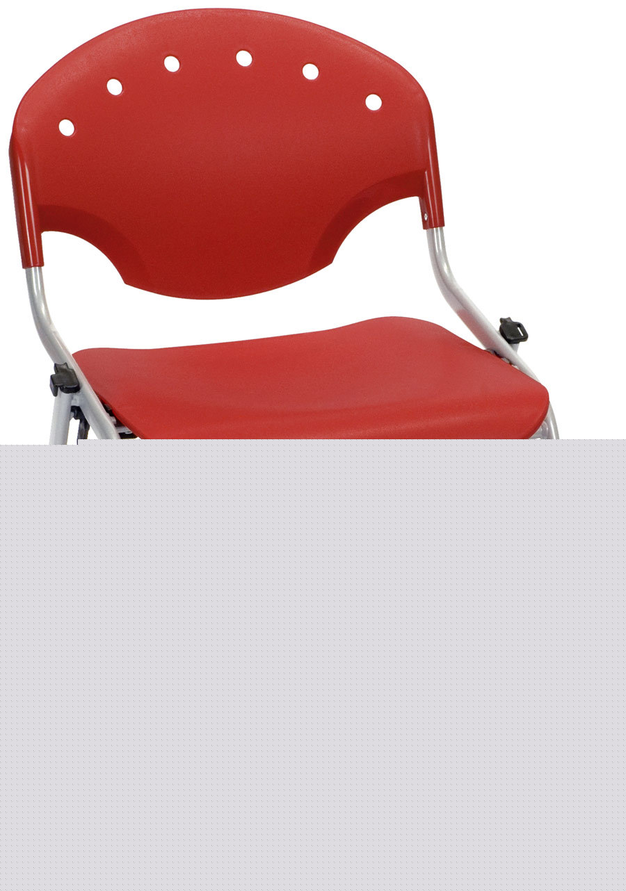 Red guest visitor office armless stack chair