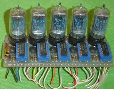 5EA national electr nl-841 nixie tubes w sockets & card