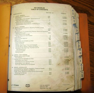 Case 850 crawler tractor service repair shop manual
