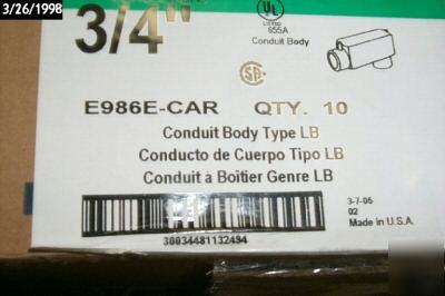 10 type lb conduit bodies 3/4 in pvc E986E-car