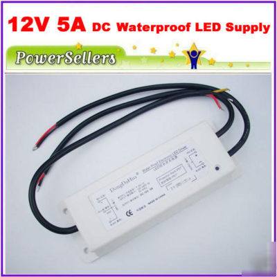 12V 5A 60W dc waterproof power supply for led lights