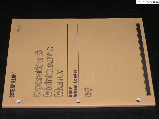 Caterpillar 950F wheel loader operators manual 4DJ1-up