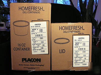Deli-containers with lids 16 oz. (cases of 500)