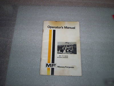 Massey ferguson 711 skid steer loader operator's manual