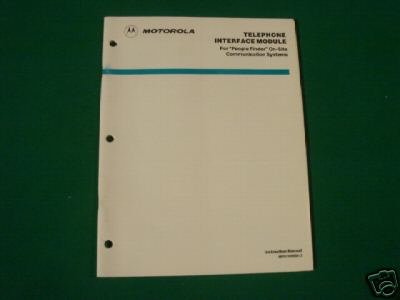 Motorola people finder phone interface module manual