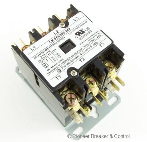 New definite purpose contactor 24V coil 30/40AMP 3P