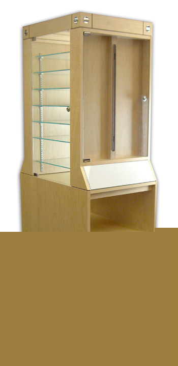 New retail locking display cabinet kiosk mall retail 