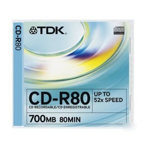 Tdk cd-R80JCA-d cd-r 52X 80 min 700MB
