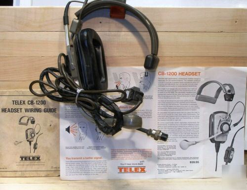 Telex cb-1200 headset w/original manual & brochure 