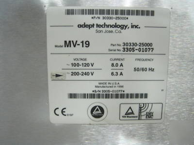 Adept mv-19 with 2X 040 sio vgb vis 3X vji dio