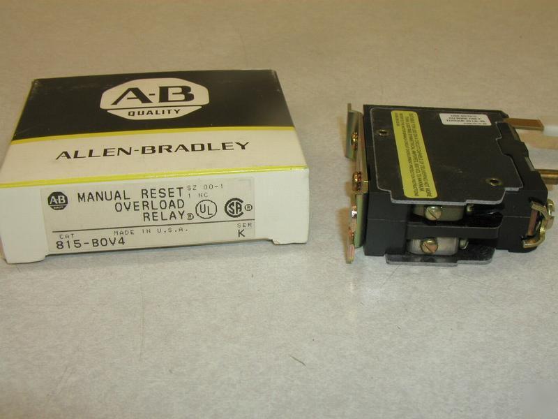 Allen-bradley 815-BOV4 reset overload relay 815-B0V4