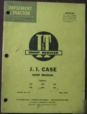 Case 4,5,630,40 tractor i+t shop manual