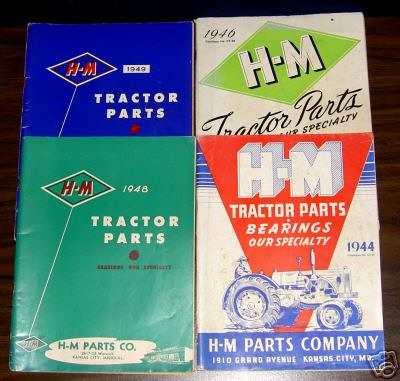 Four old tractor catalogs, 1944,46,48,49, h-m, kc,mo