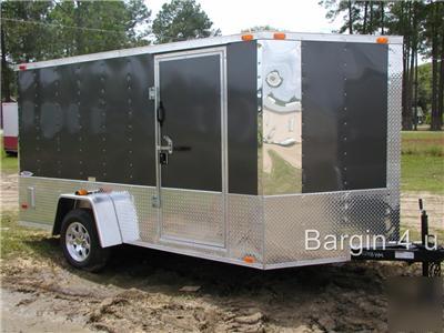 New 2010 6X12 motorcycle enclosed cargo trailer v +ramp