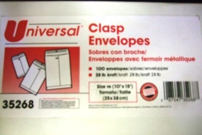New 5 boxes of 100 universal clasp envelopes 10 x 15 