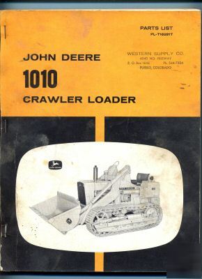 Vintage 1963 john deere 1010 crawler loader parts list