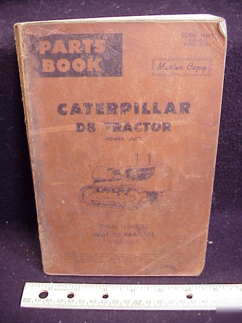 1962 cat caterpillar D8 tractor parts manual book orig