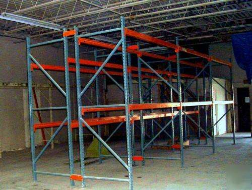 Interlake pallet racking 70 10' uprights & 280 8' beams