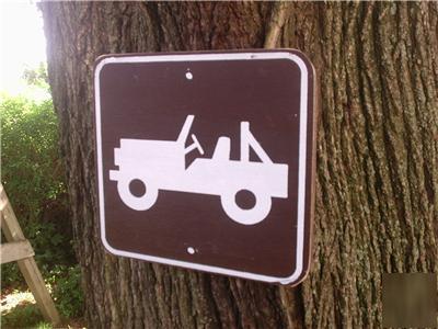 Jeep 4 wheel drive wood sign marker for off road sign