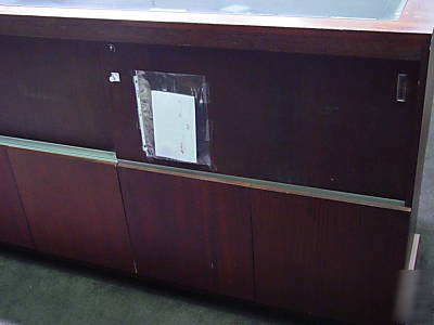 Large wood and glass display case and cabinet *must go 