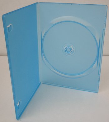 New slim blue thin single dvd case cd r dvdr movie box