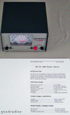 Pm-30 swr/wattmeter 1.8-60 mhz peak/avg 300/3000 watts 