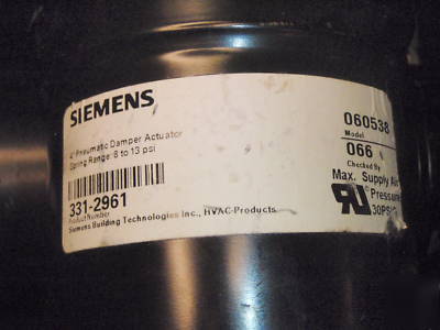 Siemens 4 inch pneumatic fire damper actuator lot of 3