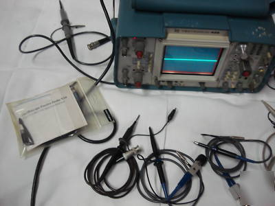 Tektronix 455 15 mhz 2 channel oscilloscope w/ 8 leads