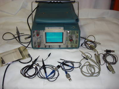 Tektronix 455 15 mhz 2 channel oscilloscope w/ 8 leads