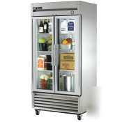 True t-35G| full double glass door refrigerator,