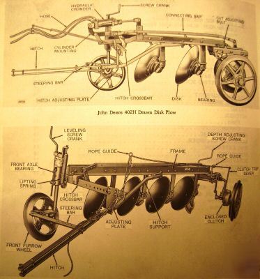 John deere 400 & 400H disk plow parts catalog book jd